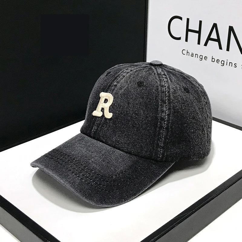 Denim Baseball Caps Casual 100% Cotton Letter C Baseball Cap Women Men Spring Summer Cap