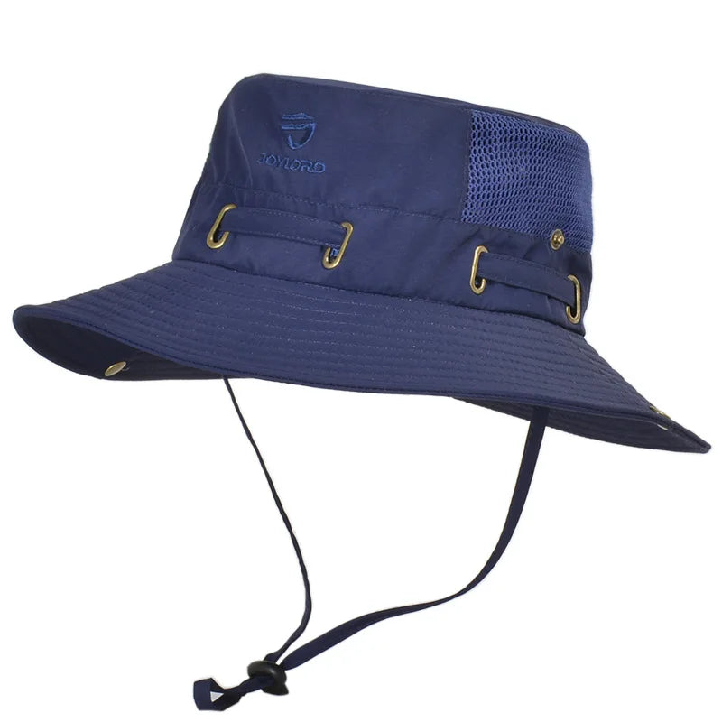 W22 Fisherman Hat Men and Women Mesh Holes Breathable Outdoor Fishing Mountaineering Sun Hat Casual Summer New Style