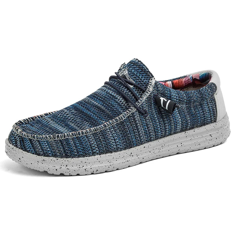Značka Men Casual Shoes Fashion Denim Canvas Shoes Prodyble Men Walking Flow Shoes Outdoor Velká velikost lehké pánské boty mokasíny