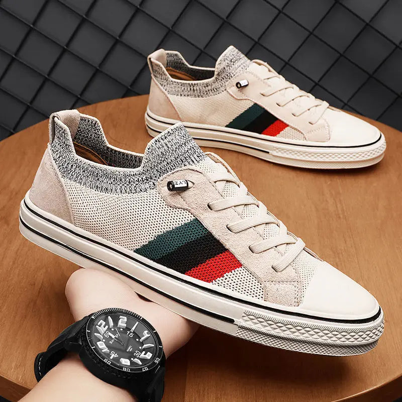 Nye stil afslappet sko til mænd sneakers doven slip på mand sko åndbare sommer loafers lærred sko til mænd mesh sneakers