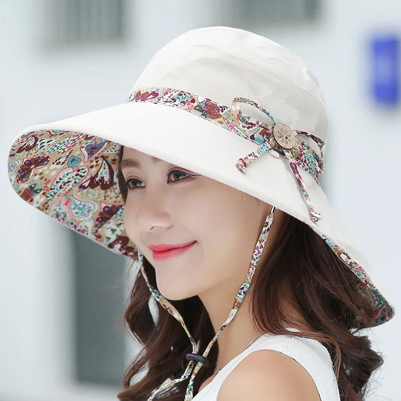 Bucket hat, panama women's Korean sunscreen hat, beach hat, windproof breathable hat, hats for women travel Cap S67