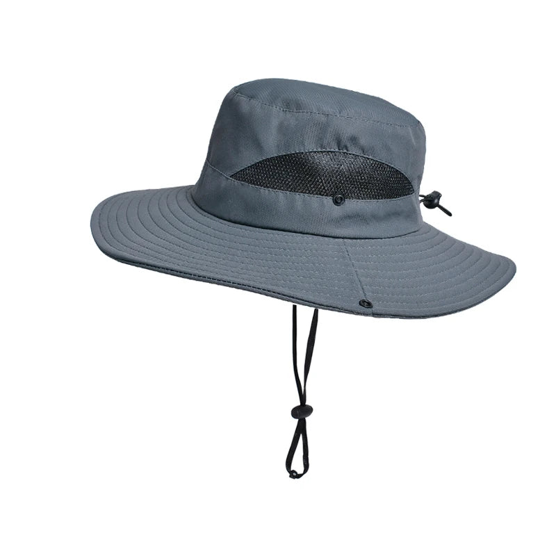 Spring summer sunshade hat Ladies outdoor fishing Mountaineering fisherman hat Breathable large brim sun hat