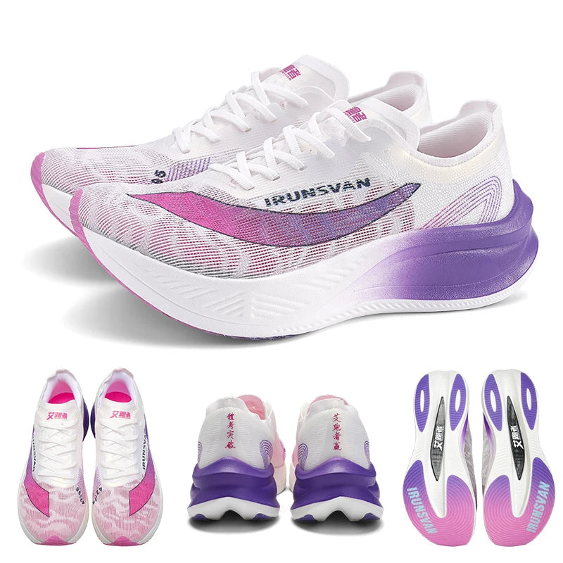2025 irunsvan nylonowa włókna węglowe profesjonalne buty maratonowe Mężczyźni Ultra Light Trenk Field Kilometr Race Race Sneakers unisex