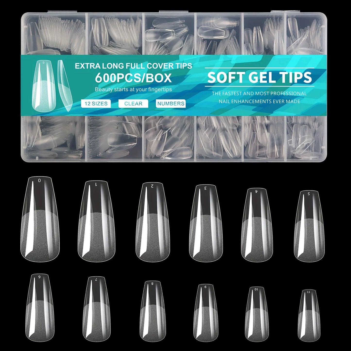 Socche per chiodi in gel da 600 pezzi medi opinioni chiari in unghie acriliche punte false per unghie per estensione per estensione strumenti per manicure per salone per le nail art