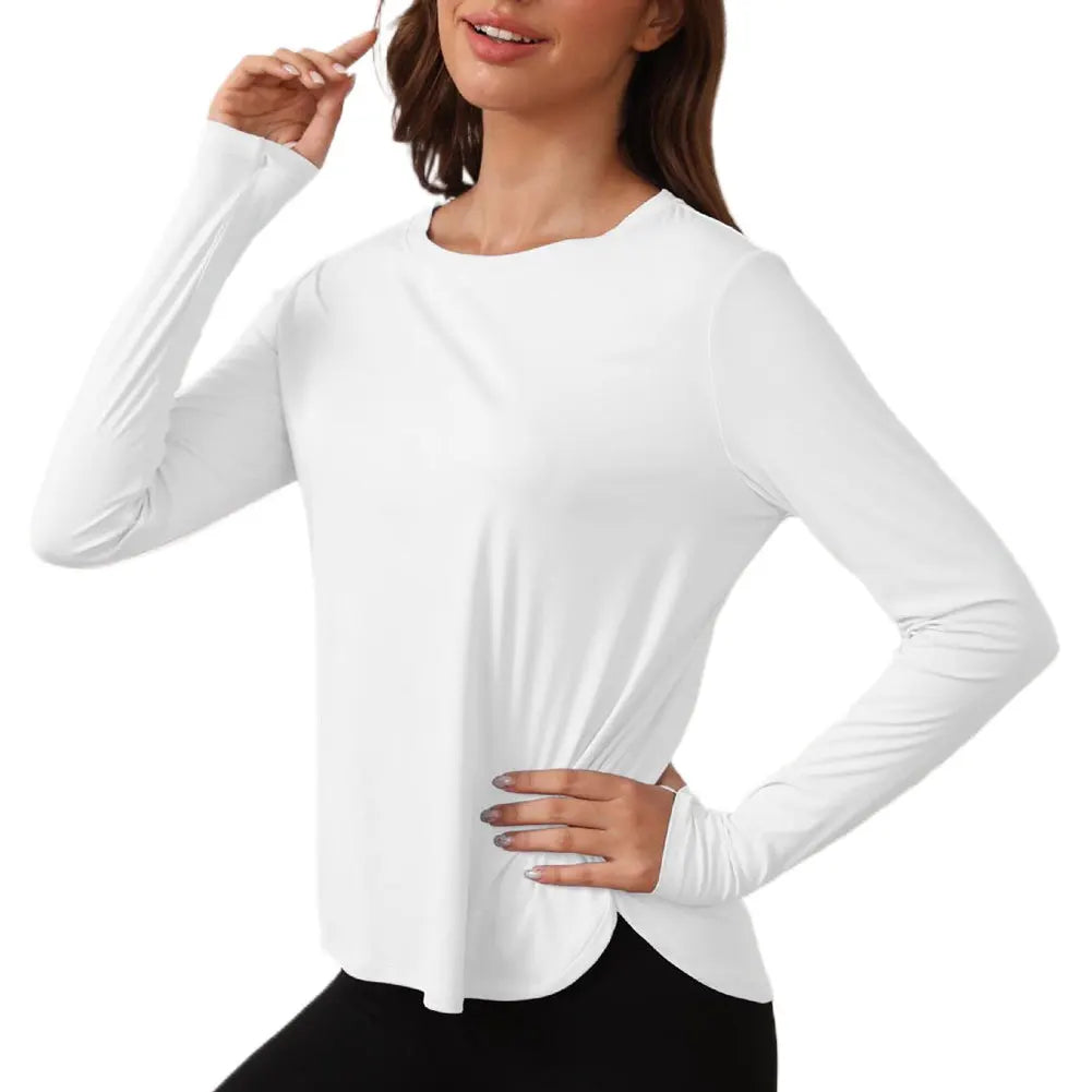 Sluneční košile s dlouhým rukávem UV ochranou košile Lehká rychlá suchá trénink Tops vyrážka venkovní tělocvična Turingové topy pro ženy