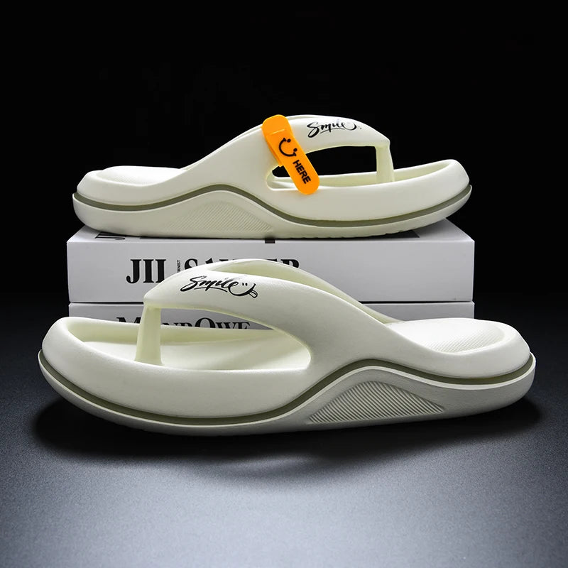 New Man Women Slippers Flip Flops Indoor Outdoor Beach Sandals Super Soft Bottom Slides Non-slip Thick Soled Men Slippers