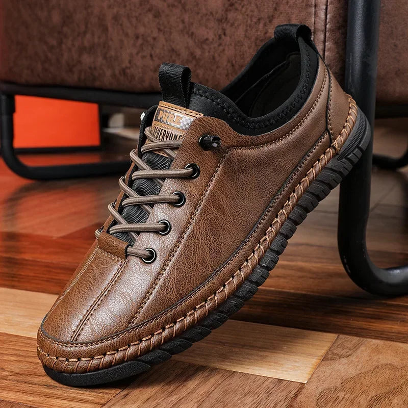 Casual Men's Shoes Loafers Flat Walking Shoes for Men Comfortable Slip on Sneakers Soft Sole Work Shoes Retro Footwear