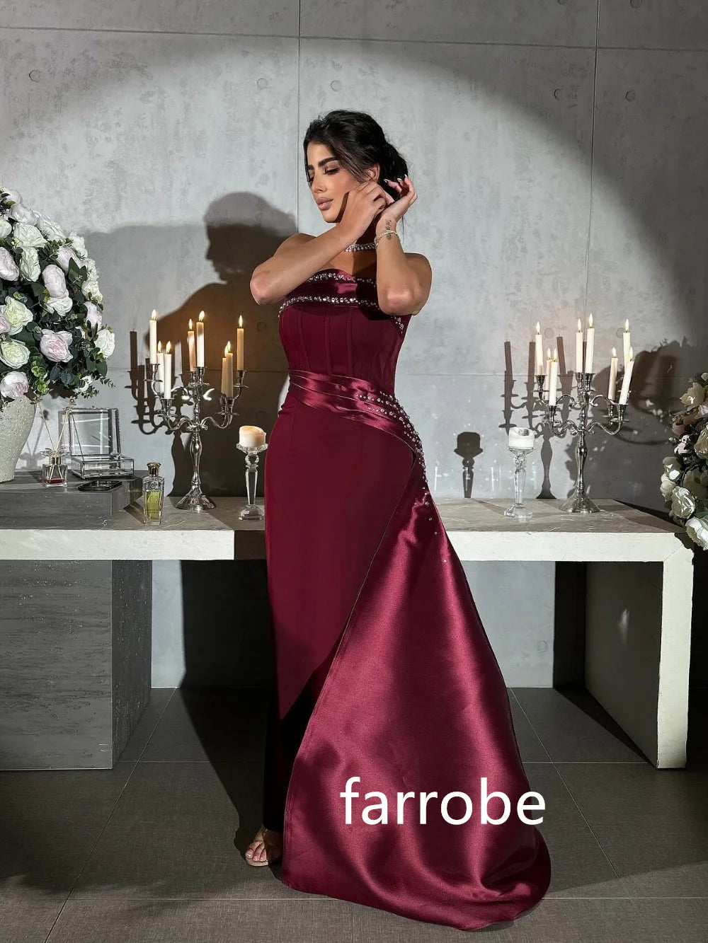 Přizpůsobené formální pličky A-line bezrahové midi šaty domácí šaty klasické vynikající moderní styl pastrol unisex čínské