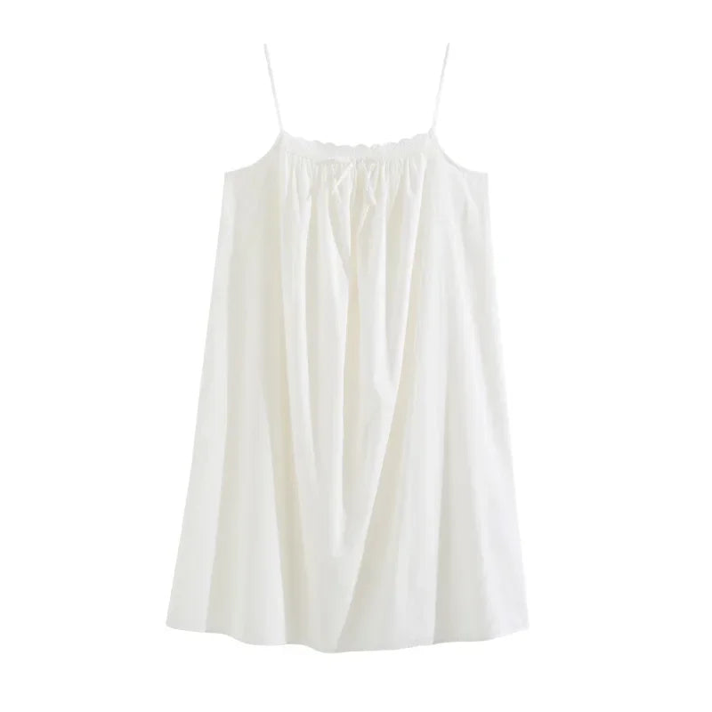 Naisten kesävihde -yöpukujen röyhelö puuvillapitsi hihaton yöpaita naiset makea vintage prinsessa seksikäs irtovaatteet