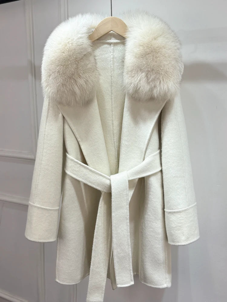 Gennaio 2025 autunno inverno caldo colletto di vex naturale fuoristrada femminile di lana di lana giacca da donna di lusso femmina di lusso