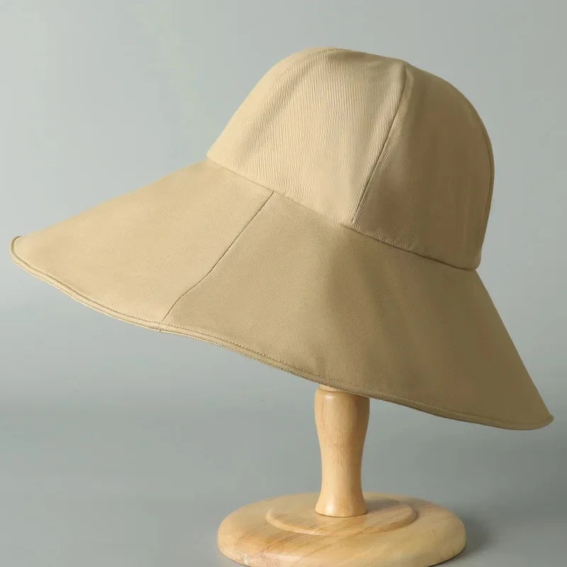 Dames buiten viskap large bim uv bescherming opvouwbare zonneschade hoed gezicht bedek ademende kanten net dop