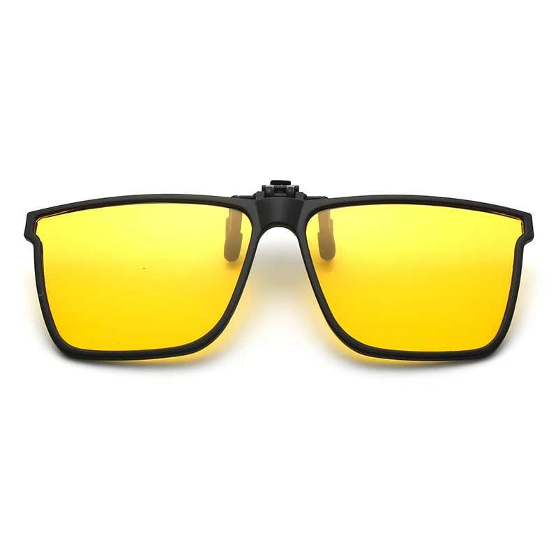 Polarized Flip Up Clip On Sunglasses Men Car Driver Photochromic Goggles Night Vision Glasses Anti Glare Vintage Square Glasses