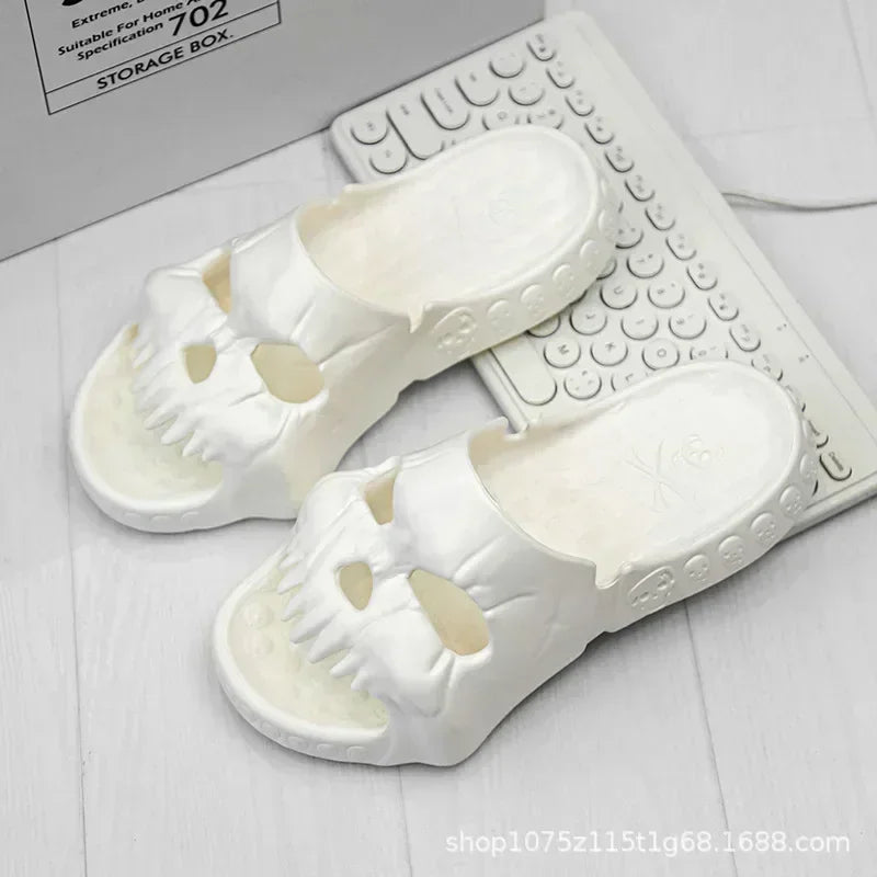 Skull Slipper Demon Y2k Platform Cloud Summer Beach Sandal Slides Flip Flop Men Male Non Slip Indoor Outdoor Soft Shoe Home 2025