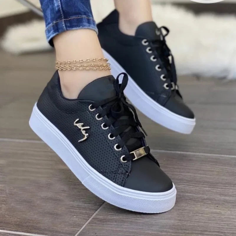 Vulcanized Shoes Women New 2024 Casual Sneakers Fashion Flat Lace Up Outdoor Walking Sport Plus Size 43 Zapatillas Mujer
