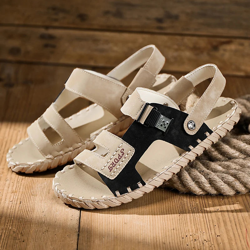 Classic Handmade Men's Sandals 2024 Summer New Fashion Slippers Outdoor Casual Non-slip Beach Shoes Flip-flops for Men