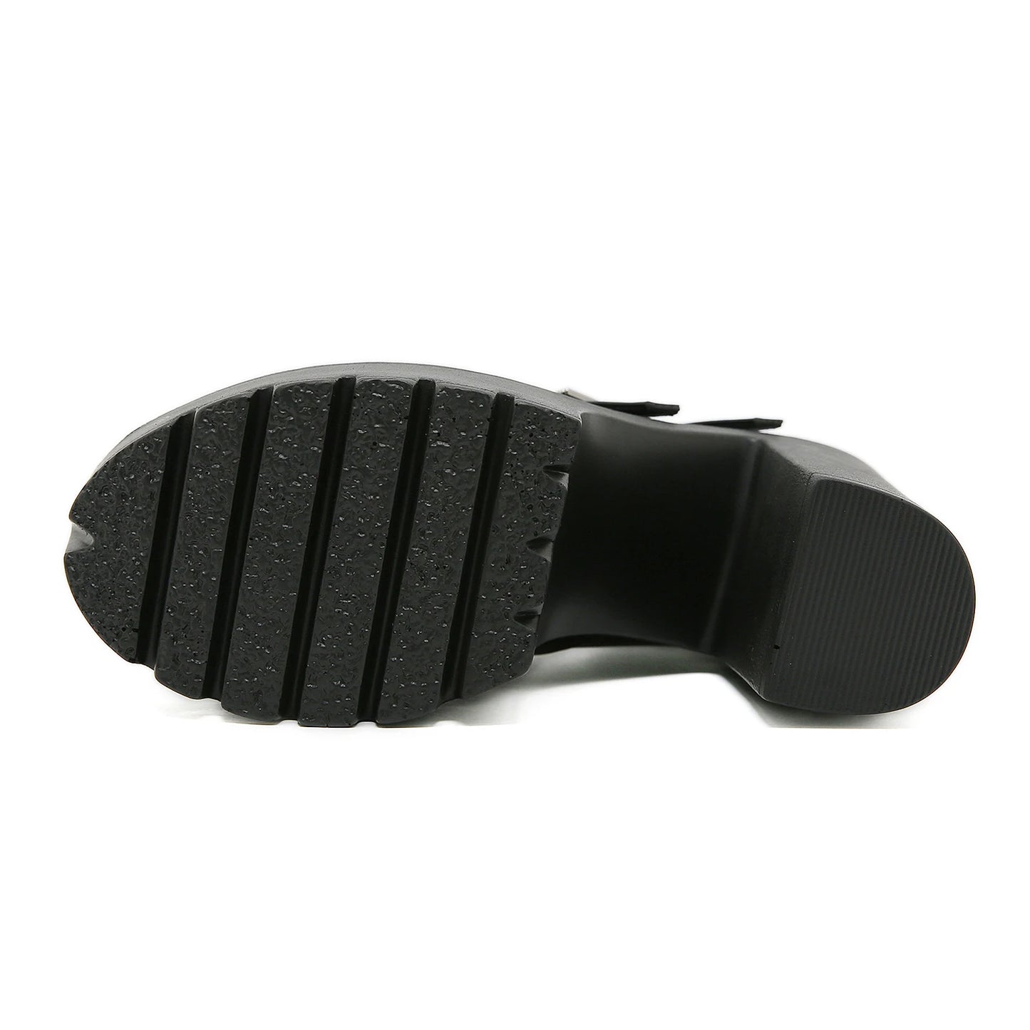 Gdgydh goth style femme bloque talons pour halloween fashion boucle de boucle de boucle pompes de robe plate-forme mary jane chaussures élégantes zipper arrière