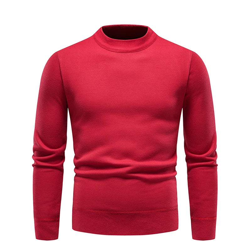 Pullover masculino suéter macio camisetas de veludo de inverno Roupas de lã de malha de malha quente blusa fria camisas de fundo fit slim