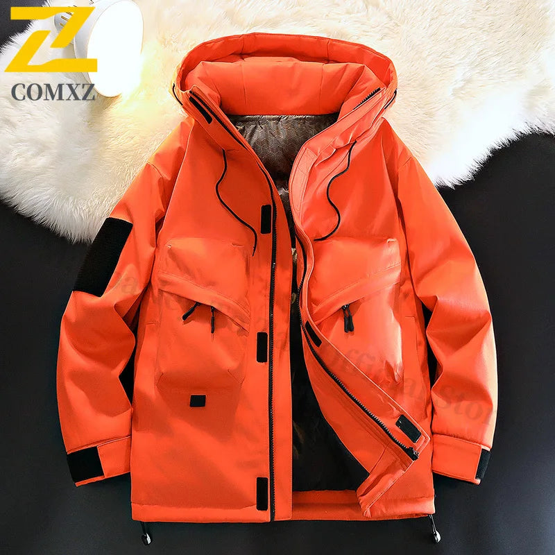 2025 High Quality Men's Winter Jacket Trendy Casual Thickened Graphene Warm Hooded Parka Snow Ski Very Cold Cotton-padded Coat
