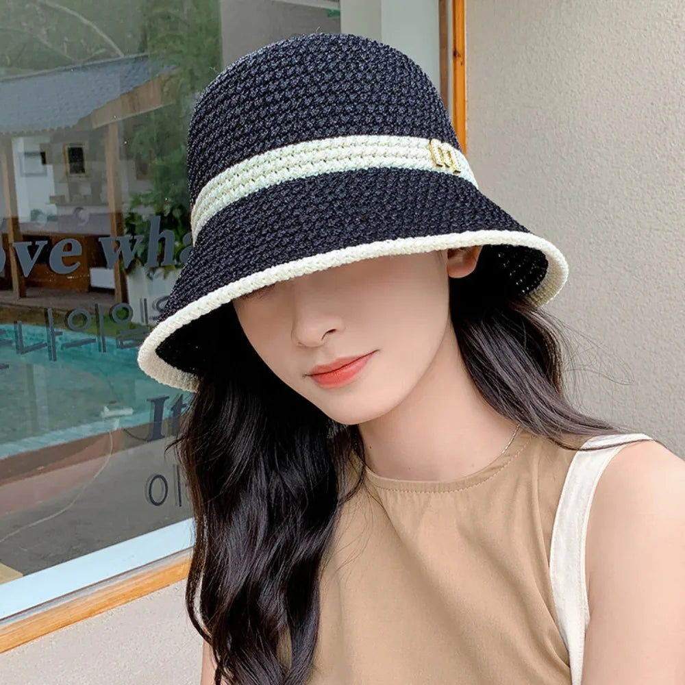 Fashion Elegant Bow Fisherman Hat UV Protection Foldable Woman Sun Hat Wide Brim Sunshade Sunscreen Bucket Cap Summer
