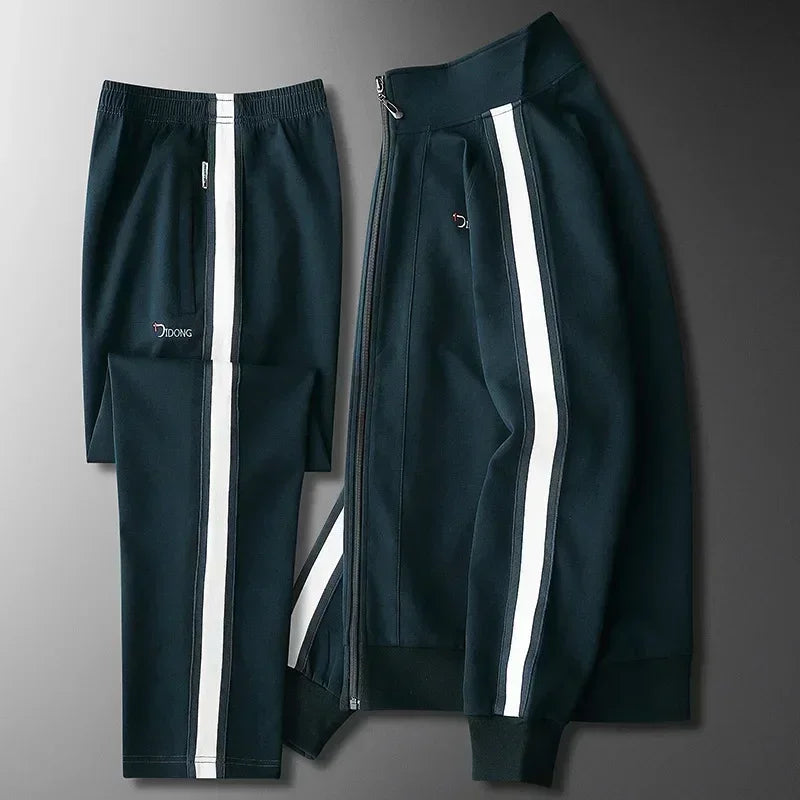 2024 Sportswear Running Sets Tracksuit Men 2 Pieces Set Jacket + Sweatpants Zipper Casual Top Quality Cotton Mens Clothing