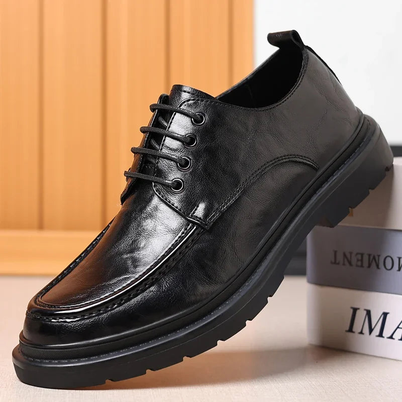 Män oxfords skor sneakers skor män äkta läder casual snörning promenadskor män utomhus verktygskor man