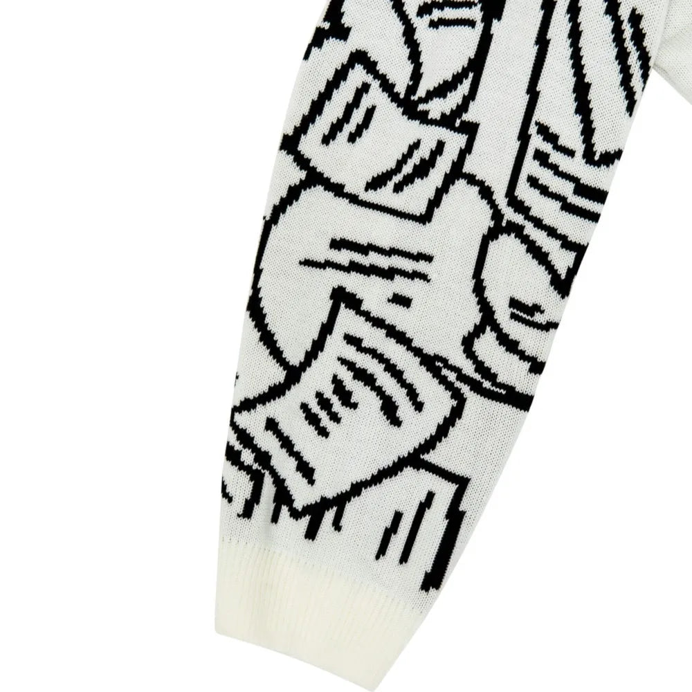 Винтидж анимационен плетен жените пуловери зима ежедневни огромни мъже модни улични дрехи върхове хараджуку пуловер y2k дрехи 90 -те Гот