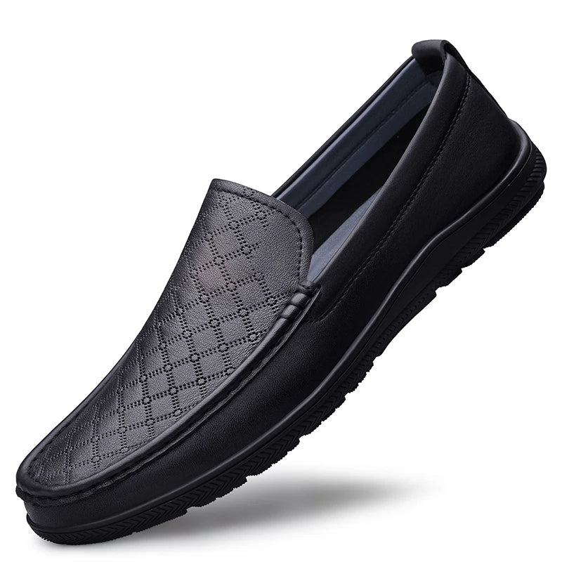 High Quality Comfortable New Top Layer Cowhide Business Casual Leather Shoe Fashionable Men Outdoor Breathable Soft Soled Loafer