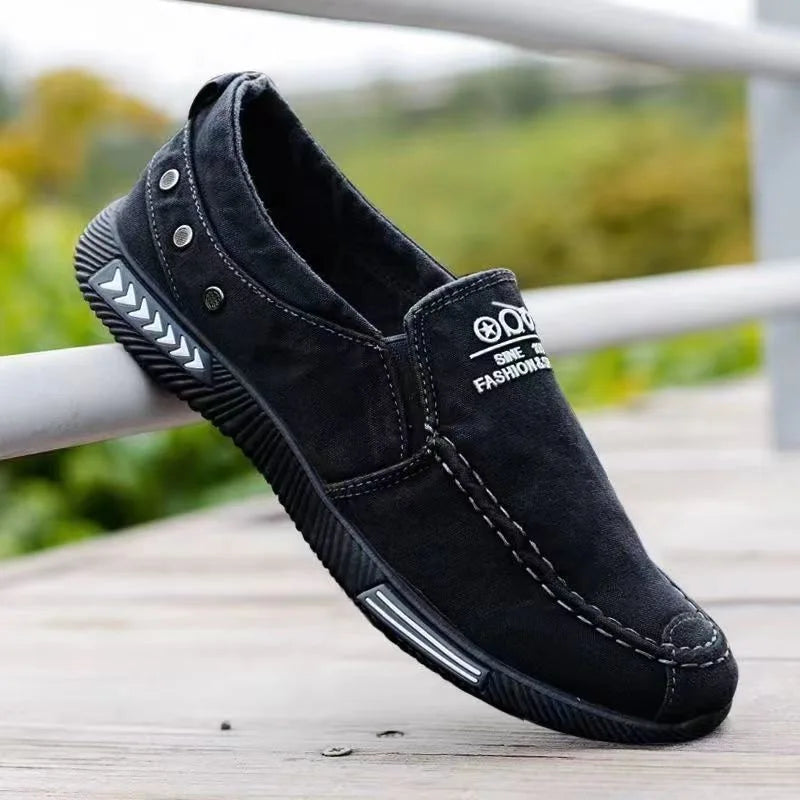 Luxury Designer Men's Canvas Shoes Slip on Casual Shoes Denim Male Loafers Soft Driving Moccasin Outdoor Breathable Men Sneakers