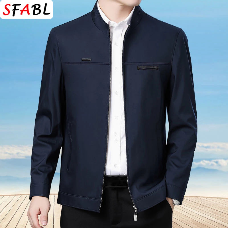 Thin Solid Color Social Jackets for Men Causal Business Jacket Men Quality Formal Office Dress Jacket Coat Male Autumn Spring