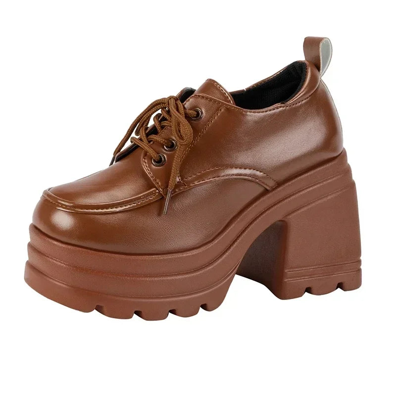 Lolita čevlji za ženske Mary Jane Nova čipka Up Loafers Dekleta Študenti JK Uniform High Heels Platform čevlji Cosplay ženski čevlji