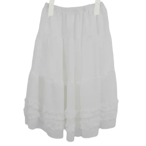 Chic Summer Nouvelle jupe de gaze haut de gamme de couleur pure avec oreille en dentelle assourgée