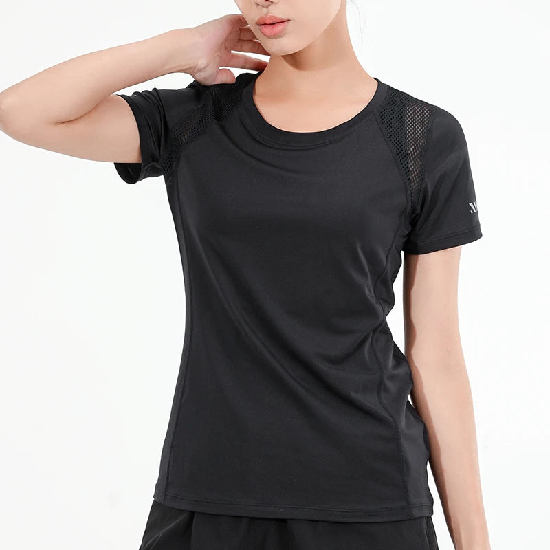 Yoga T-Shirts Women Short Sleeve Quick Dry Breathable Workout Running Sportswear Tees Fitness Gym Clothing Camiseta Mujer