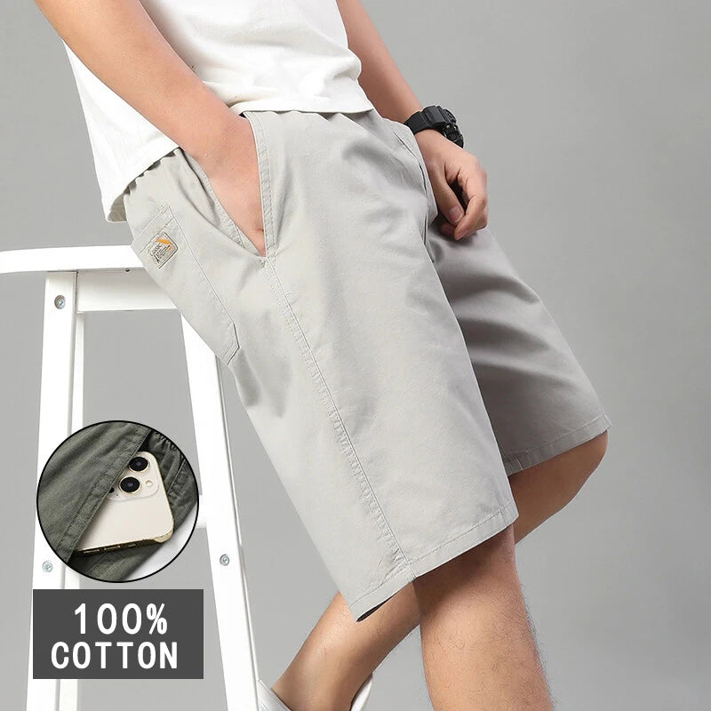 Plus Size Men's 100% Cotton Casual Shorts Light Weight Sports Shorts Quick Drying Relaxed Fit Running Shorts Fitness