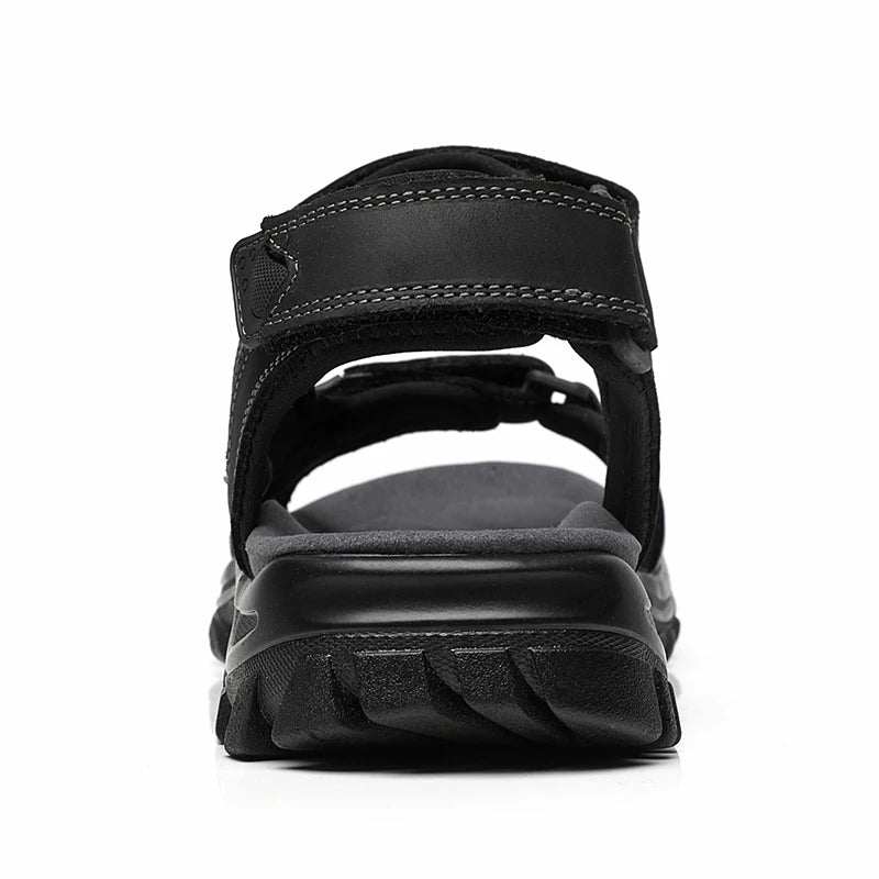 First-Layer Cowide Herren neue Mode Open-Toe Casual Herren-Sommersandalen, verstellbare, rutschfeste, komfortable Strand aus Soft-Soled SH