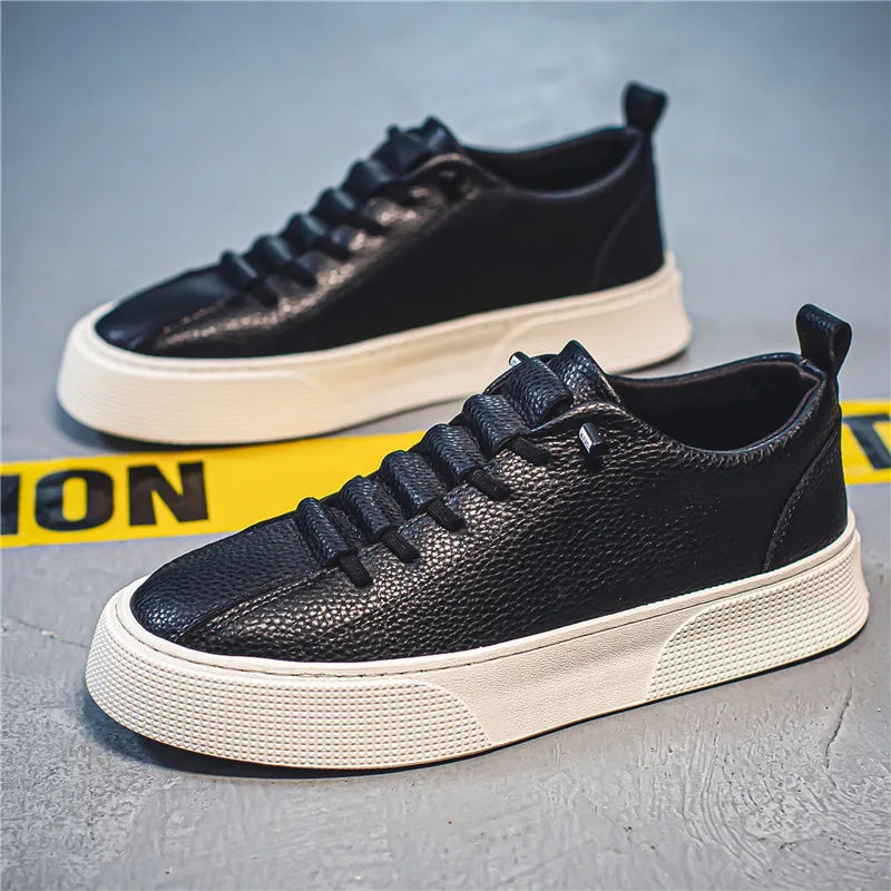 Spring New Men Shoes Fashion Lace-up Men Sneakers Designer Leather Casual Shoes comfortable Outdoor Men Running Shoes Tenis 2025