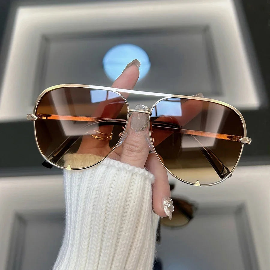 Módní vintage oválný sluneční brýle Ženy muži značkové návrháře retro sluneční brýle samice mužské venkovní zrcadlové punkové odstíny oculos de sol