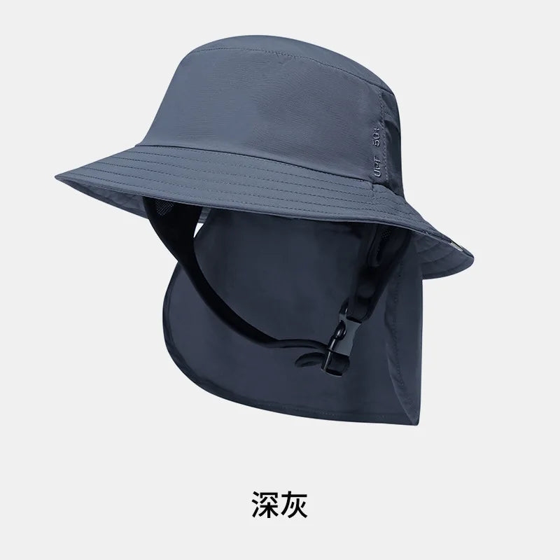 UPF50+ Summer hat seaside beach sunscreen surfing hat big brim shade breathable basin hat fashion holiday big-brimmed cool hat