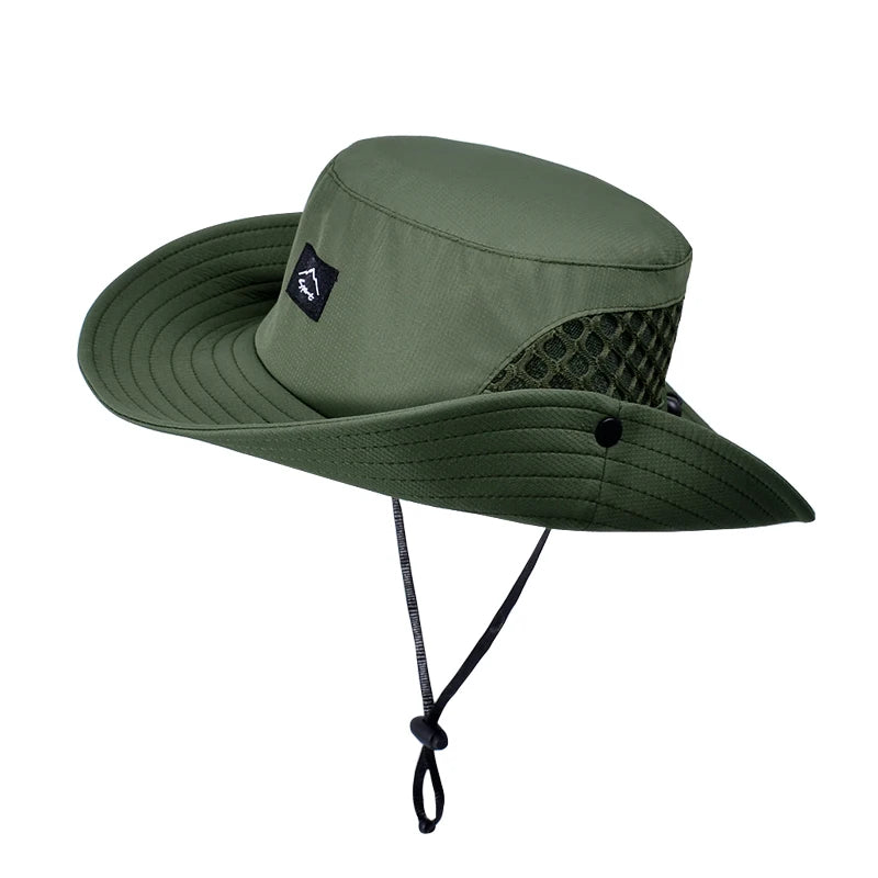 Xinbaoguan 100% polyester 9228 summer men's breathable sun shading large brimmed basin hat sun protection fisherman hat