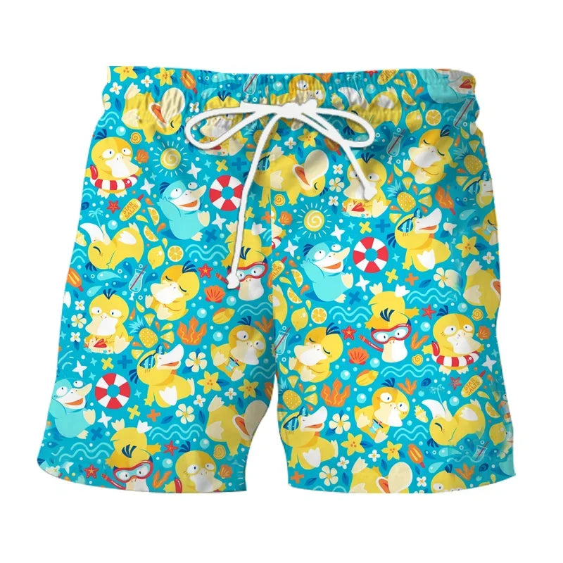 Pokemon Pikachu Gengar Snorlax Floral Shirts Men Women Shorts Short Sleeves Button Couple Pajamas Set Trendy Beach Coat Anime