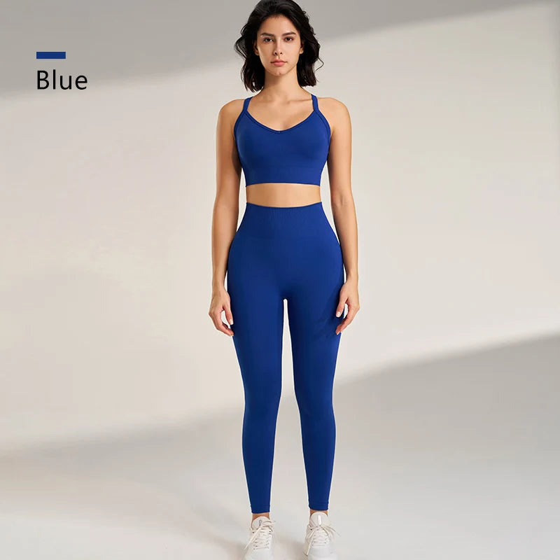 Breathable fitness suit women's gym yoga suit leotard leggings exercise suit yoga bra yoga trousers quick dry training clothes