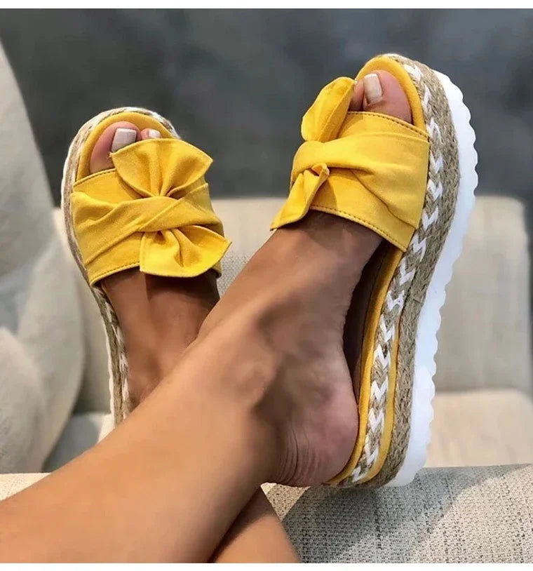 Women Heels Sandals with Wedges Shoes Woman Flower Platform Slippers Summer New Female Sandalias Mujer Elegant Summer Shoes