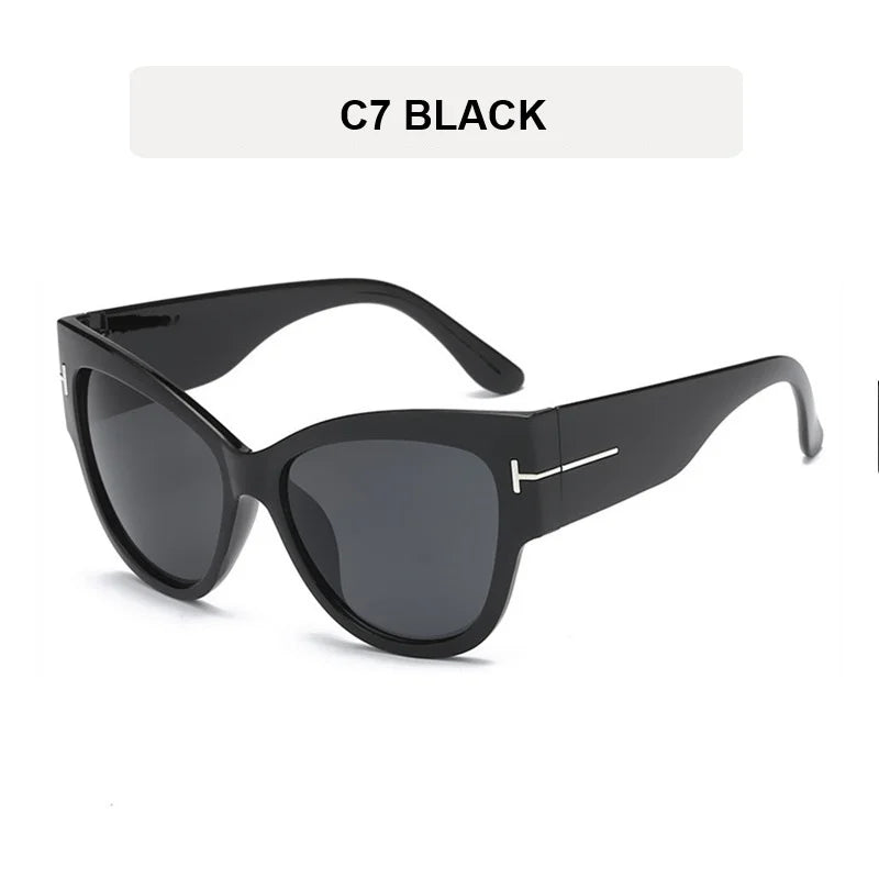 Women Sunglasses New Fashion Brand Designer Cat Eye Female Gradient Points Sun Glasses Big Oculos Feminino De Sol UV400