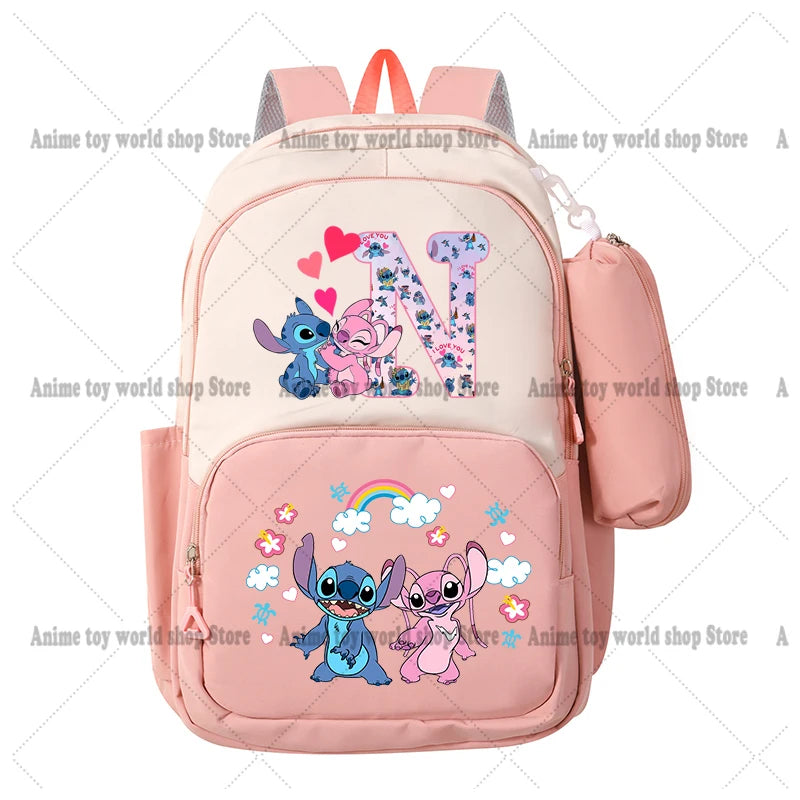 Lilo & Stitch Anime Backpack Pencil Case 2pcs Girl Student Teenager Book Bags Men Rucksack Travel Backpack Mochila Escolar Gift