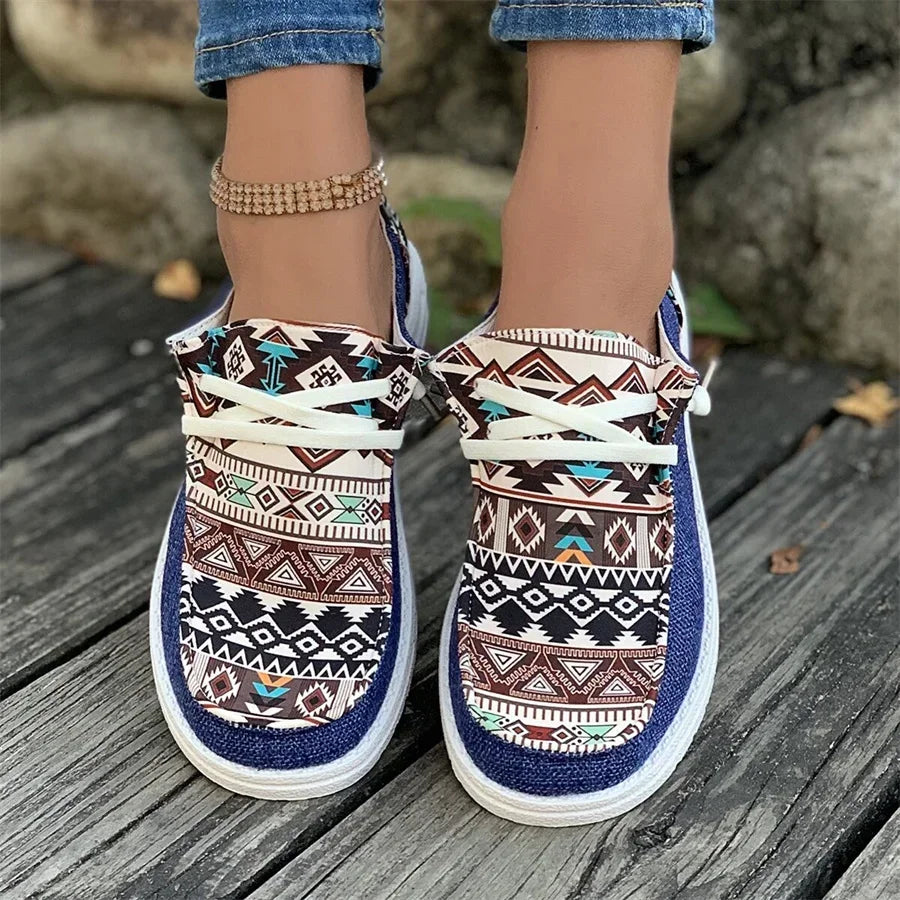 Moda da primavera e outono Novos sapatos de dedo do dedo do pé feminino Casual correspondente Casual confortável boca rasa de tênis de sola grossa