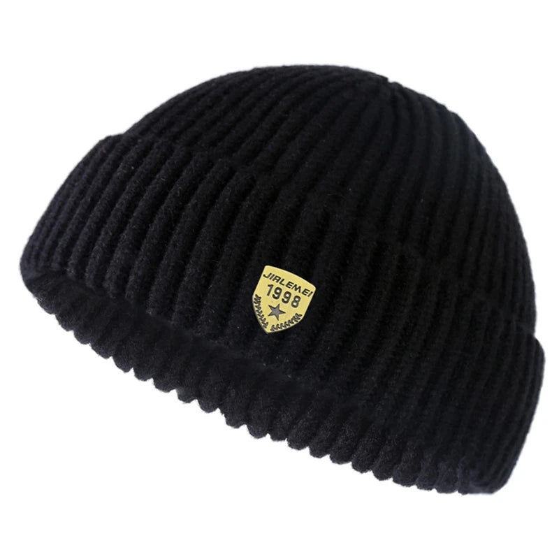 Unisex Street Style Hip Hop Beanies Brimless Melon Cap Cuff Beanies Hats Women Men Autumn Winter Warm Knitted Bonnet Skullcap