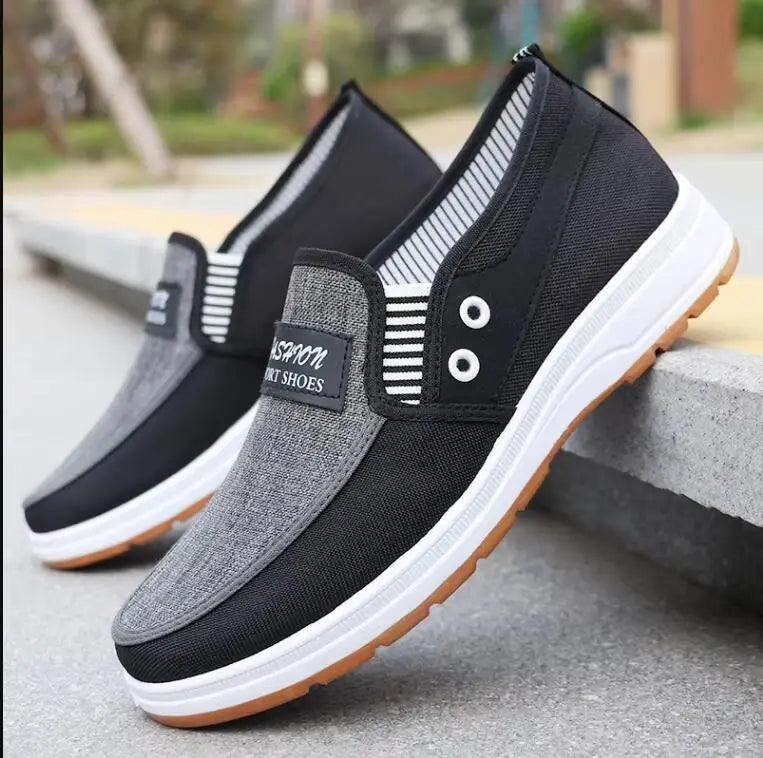 Mens Casual Shoes Slip on Canvas Fashion Sneakers Breathable Summer Walking Loafers Non Slip Comfortable Youth Skate Flats