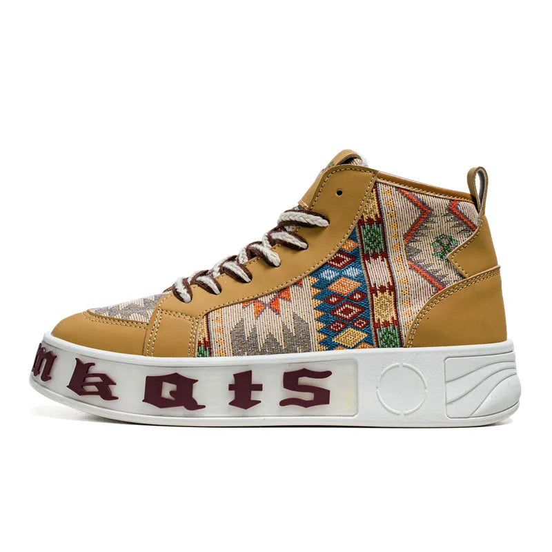 Men Vulcanized Shoes 2024 British Style High Top Casual Sneakers Men Canvas Shoes Man Sports Skateboarding Shoes Fashion Male