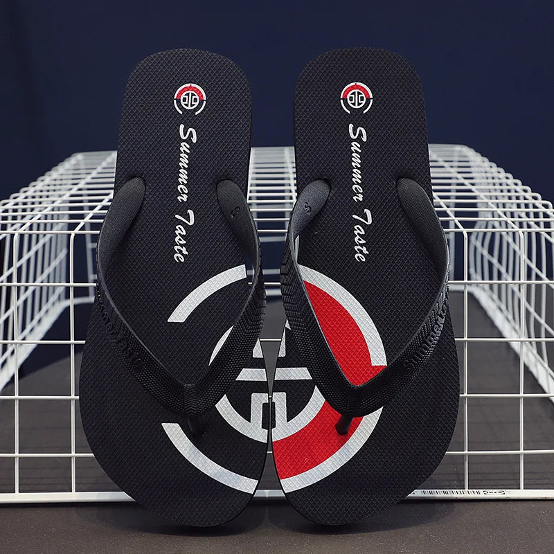 New Men's Anti-Slip Flip Flops Trendy Couples Beach Sandals Unique Patterns Durable Outdoor Unisex Summer Slides for Casual Wear