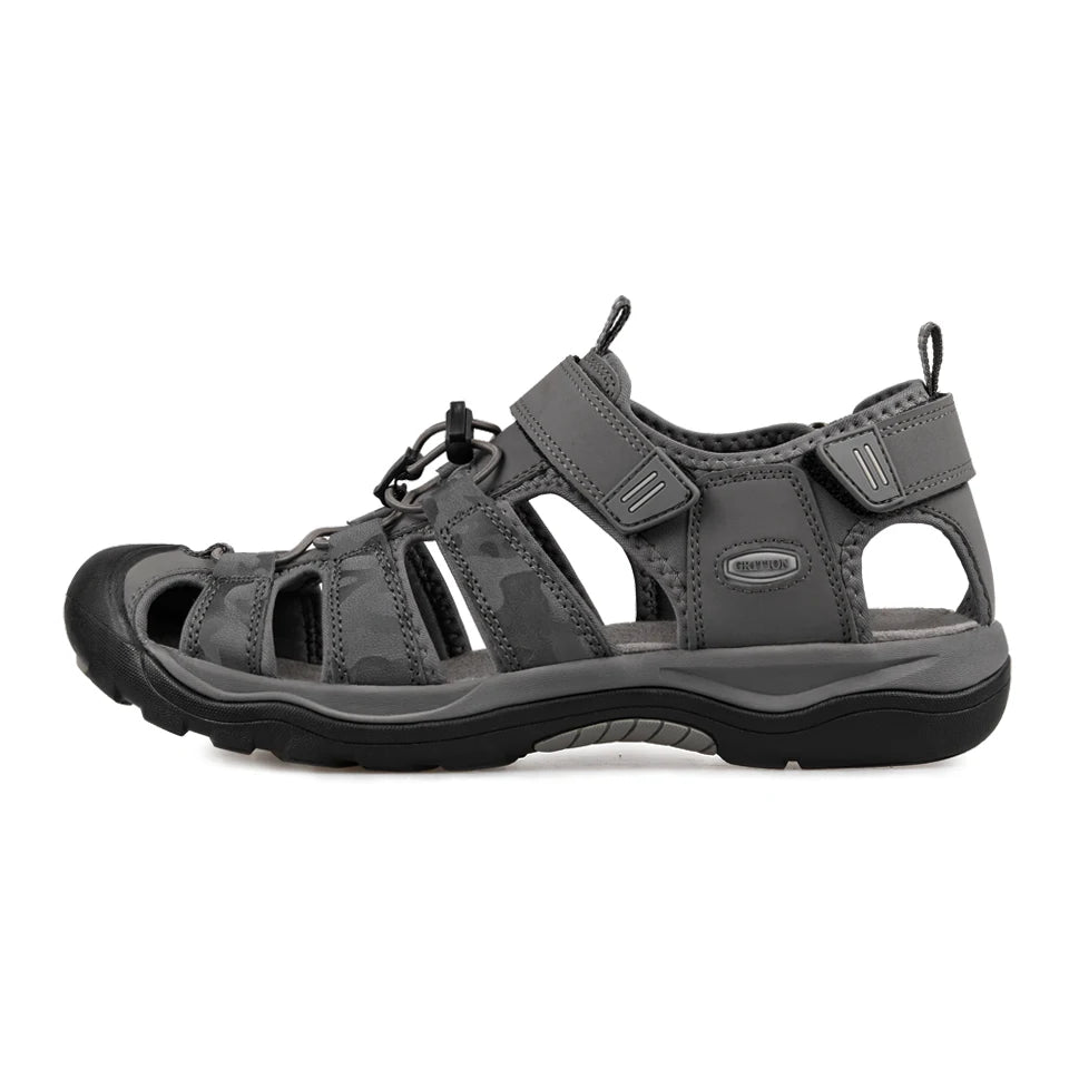 Grition Men Sandals في الهواء الطلق أزياء الصيف شاطئ الأحذية ذكر الرحلات المطاطية المشي لمسافات طويلة غير رسمية