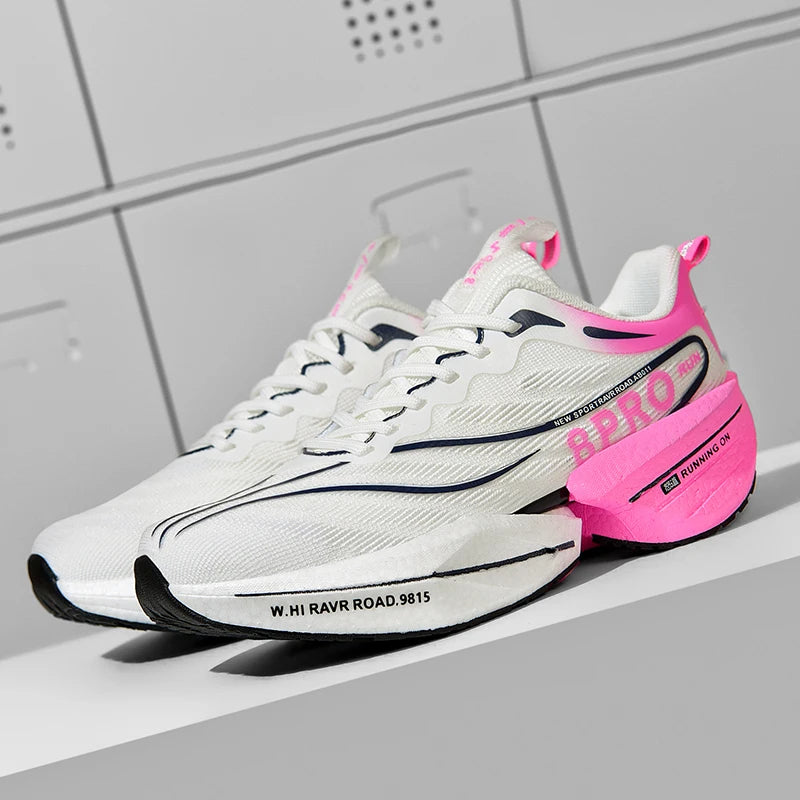 Men's Sneakers Carbon Plate Marathon Racing Cushioning Anti-slip Running Shoes Thick-soled Wear-resistant Couple Tennis Shoes